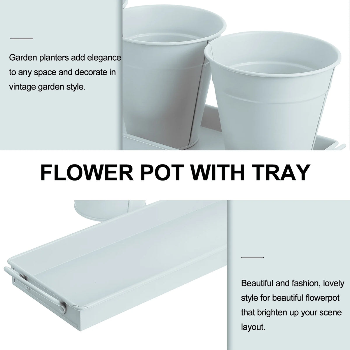 6 pcs Garden Flower Pot with 1pc Tray Q46907