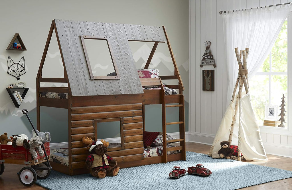 Twin Bunk Beds with Ladder W872