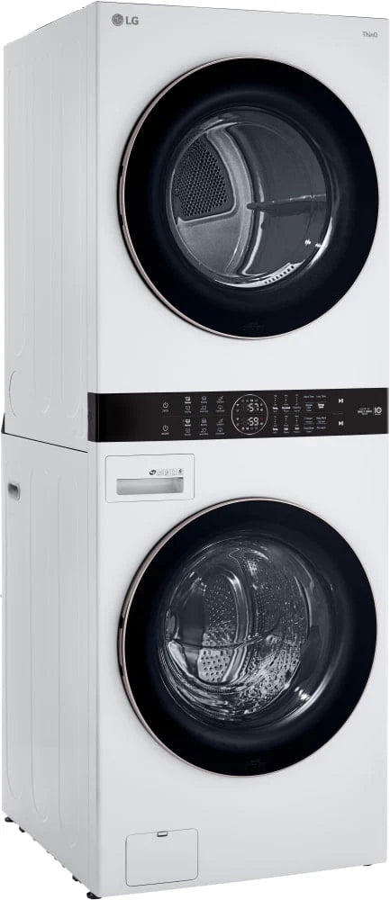 White Front Load Washer & Dryer Stacked Unit W9881