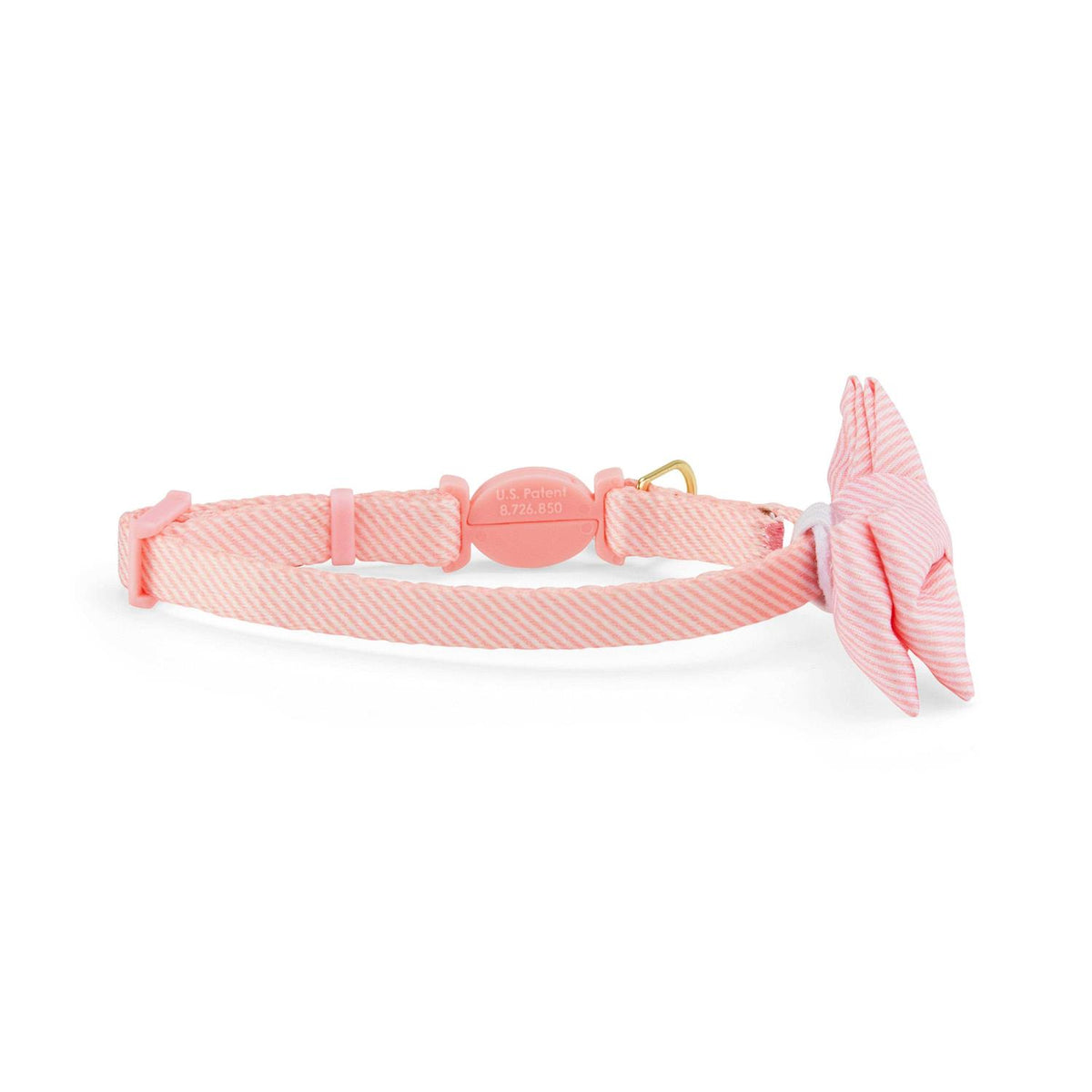 Blue Seersucker Breakaway Bowtie Kitten Collar I946