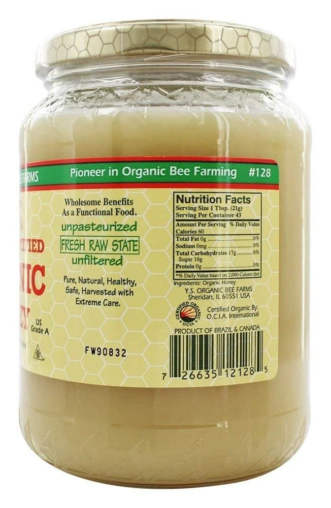 Certified Organic Raw Honey 32oz Pack of 2 K38606