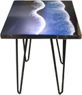 Natural Edge Epoxy Resin Wood Coffee Table Hairpin Legs G396