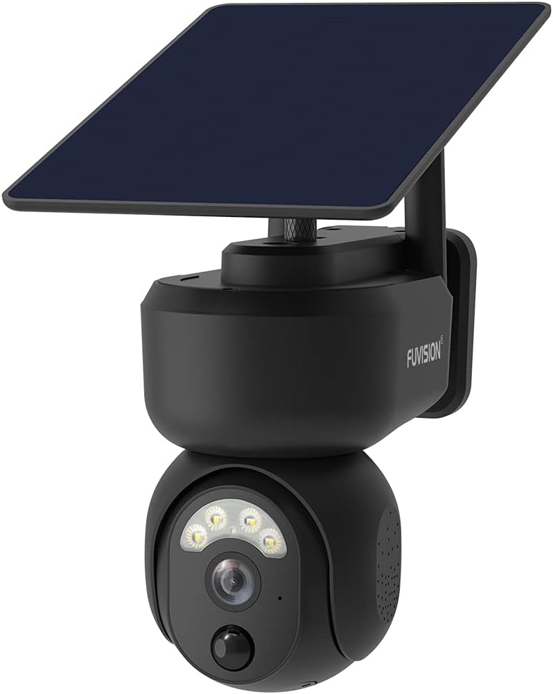 Solar Security Camera Outdoor Wireless WiFi Pan 360° View Rechargeable Battery Color Night Vision X334