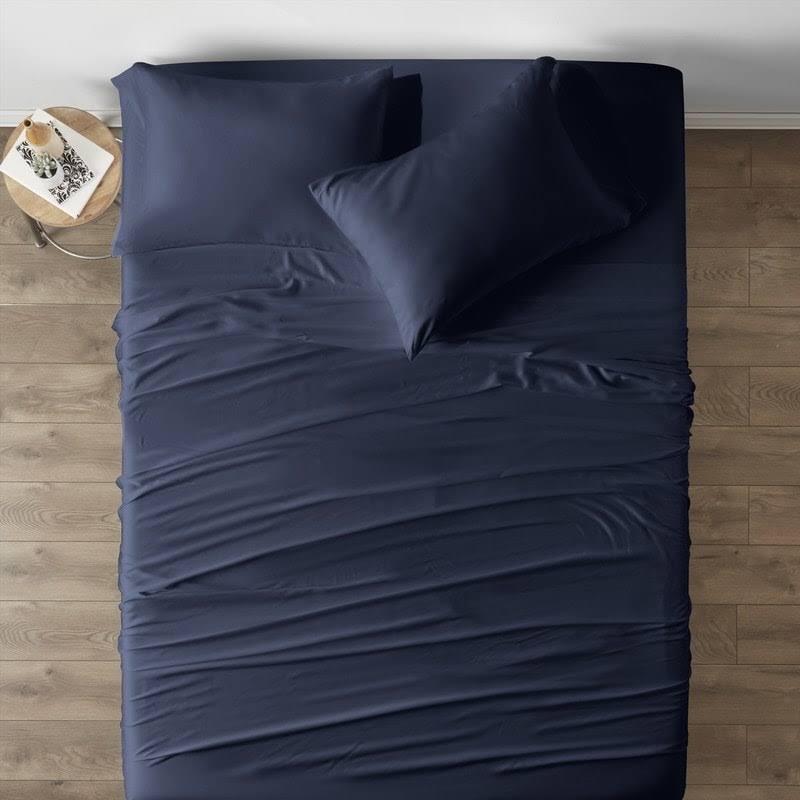 Rayon from Bamboo 4 Piece Bed Sheet Set California King Light Blue G99994