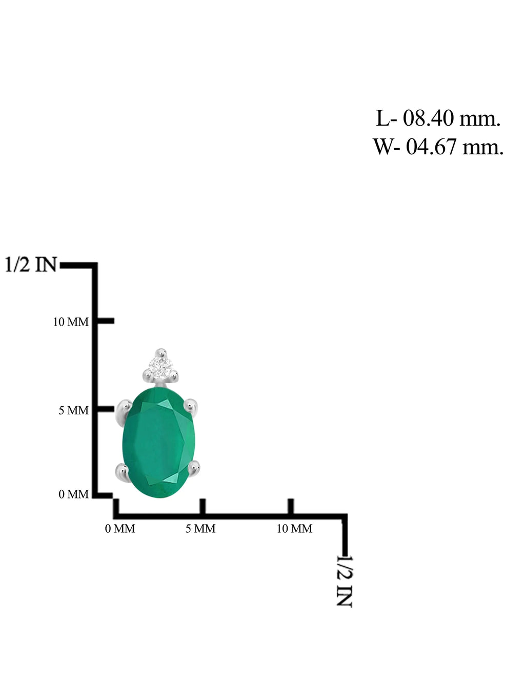 Emerald And White Diamond Accent Sterling Silver Stud Earrings N834135