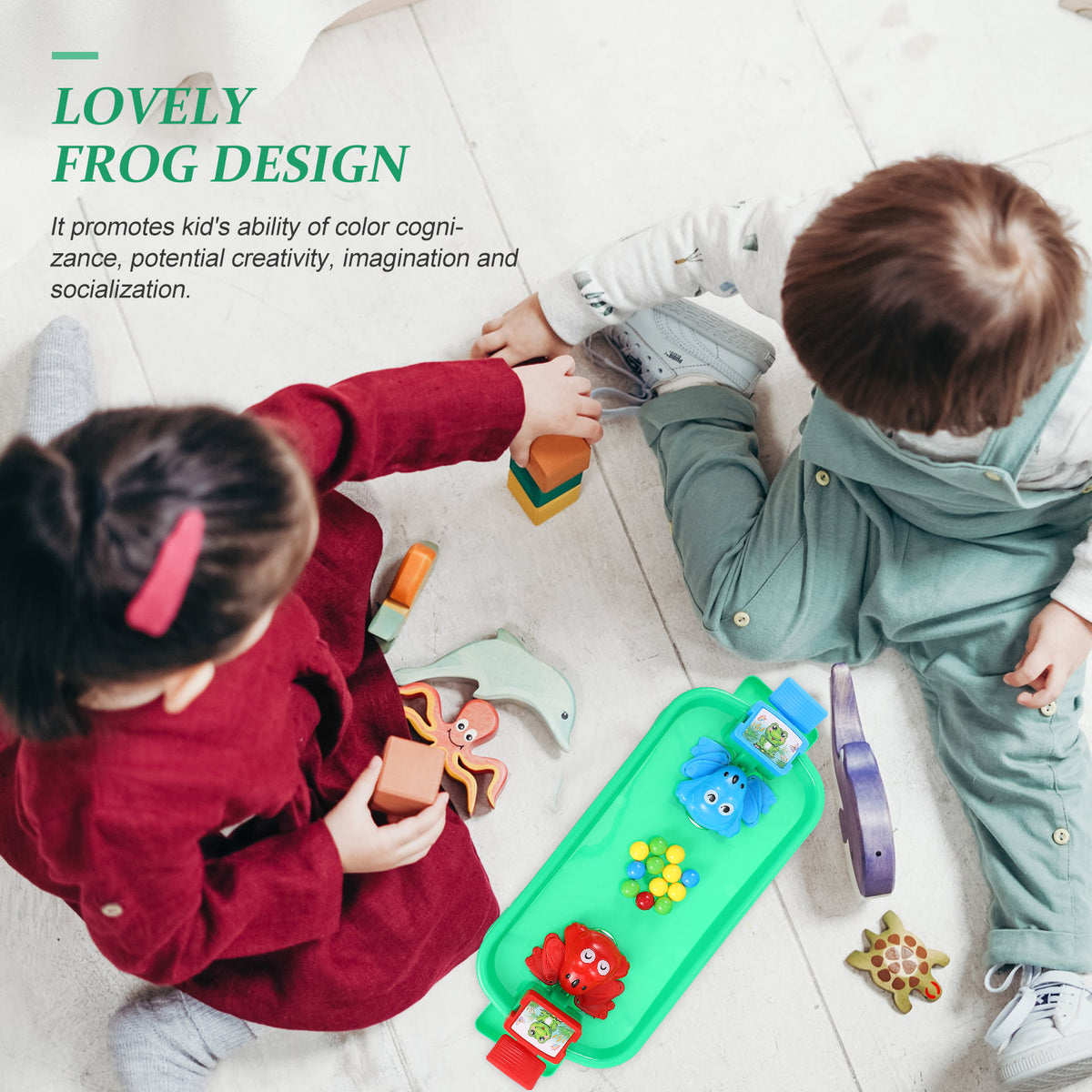 Frog Travel Board Frogs Eating Beads Kids Plastic Toy L78454