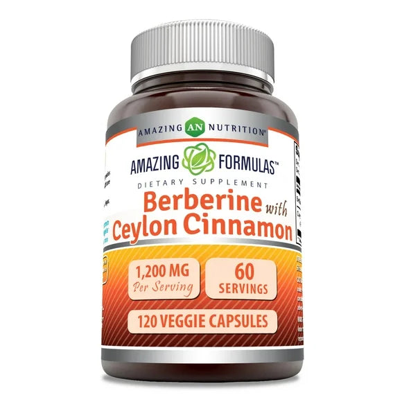 Berberine with Ceylon Cinnamon 1200 Mg 120 Veggie Capsules Supplement P1897