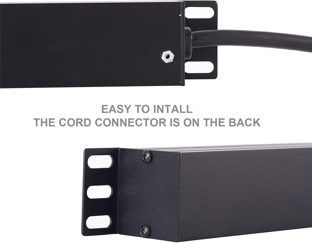 Black 1U Rack Mount PDU, 8 Outlets, 15A/125V, 6ft Cord, Pack of 2 U5769