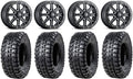 9 Items: 14 Wheels Black +40mm 30 Tires 4x156 Bolt Pattern 12mmx1.5 Lug Kit X408504