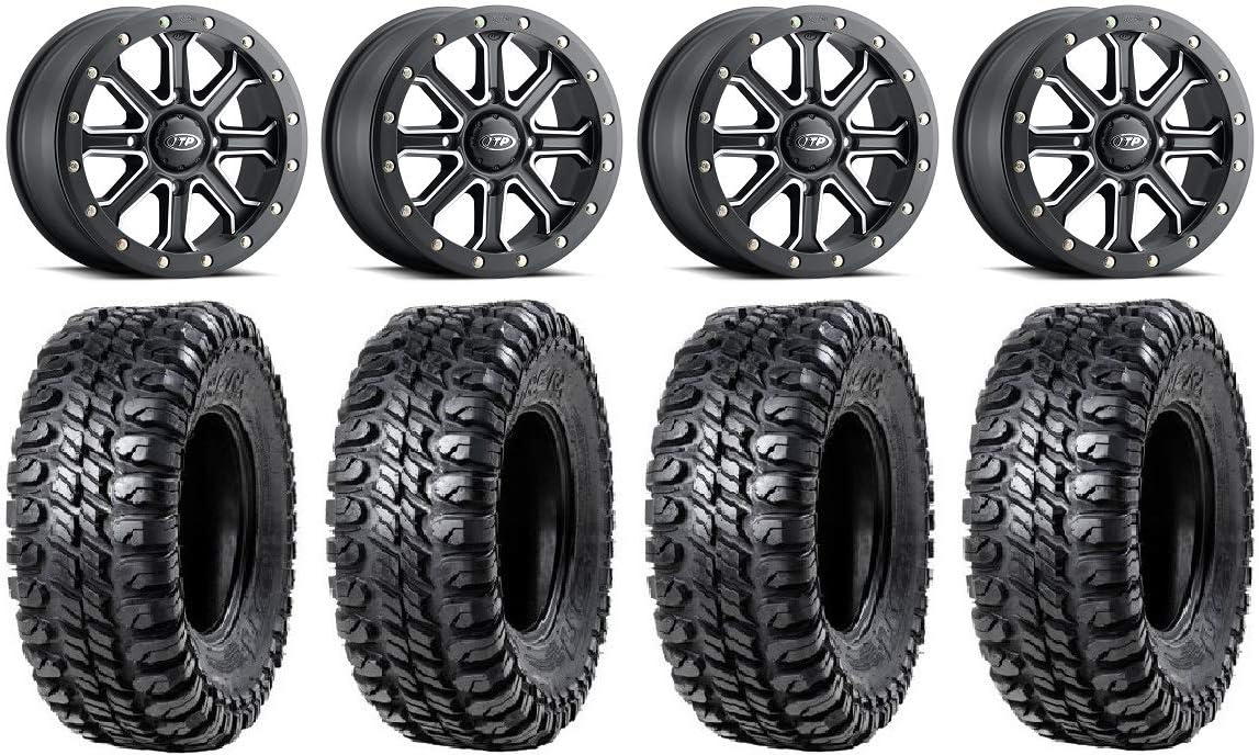 9 Items: 14 Wheels Black +40mm 30 Tires 4x156 Bolt Pattern 12mmx1.5 Lug Kit X408504