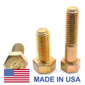 1/2 inch-20 x 7 inch Fine Thread Grade 9 Hex Cap Screw Yellow Zinc Plated Pk 25 E679