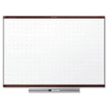 Whiteboard - wall mountable - 48 in x 35.98 in - white - mahogany frame T911482