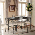 Black Metal Dining Table Chairs Set N655