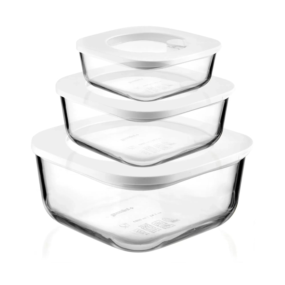 Glass Set of 3 Containers B1501