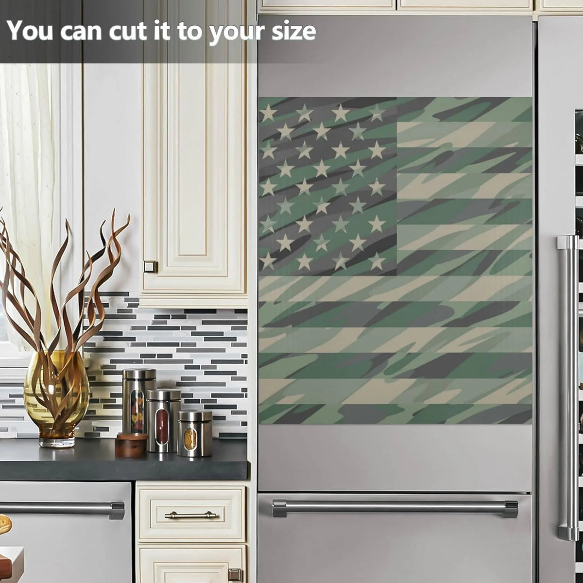 Military Camouflage American Flag Dishwasher Magnet Cover 23" x 26" G1998