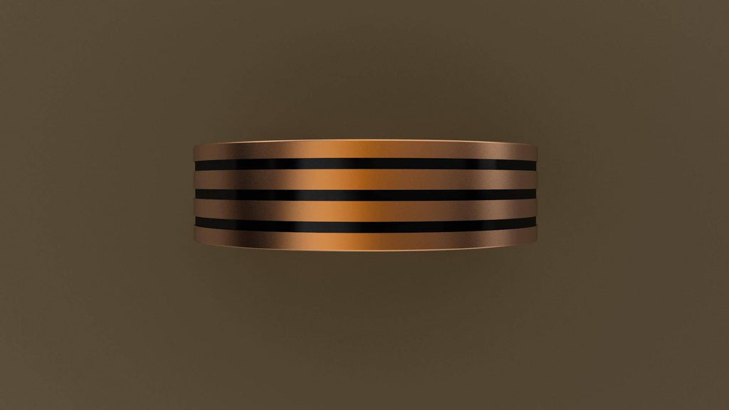 Brushed Rose Gold 6mm Groove Wedding Band 10kt / 7.5 F38007
