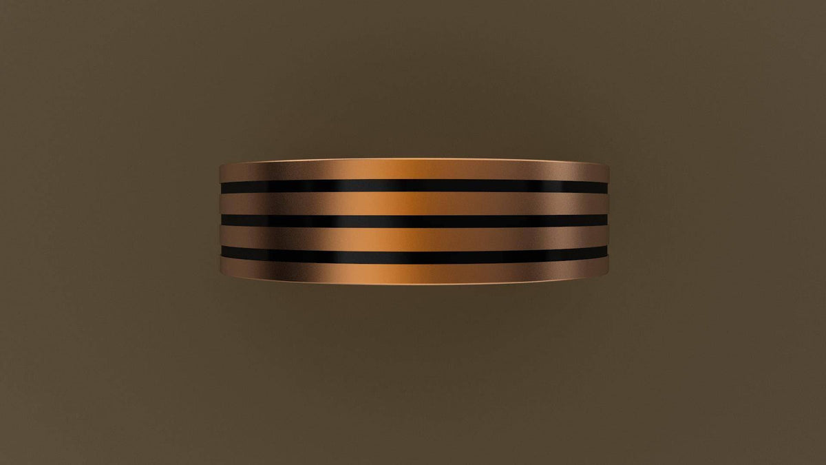 Brushed Rose Gold 6mm Groove Wedding Band 10kt / 7.5 F38007