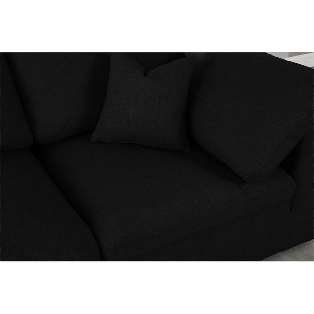 Black Linen Fabric Modular Sectional G34550