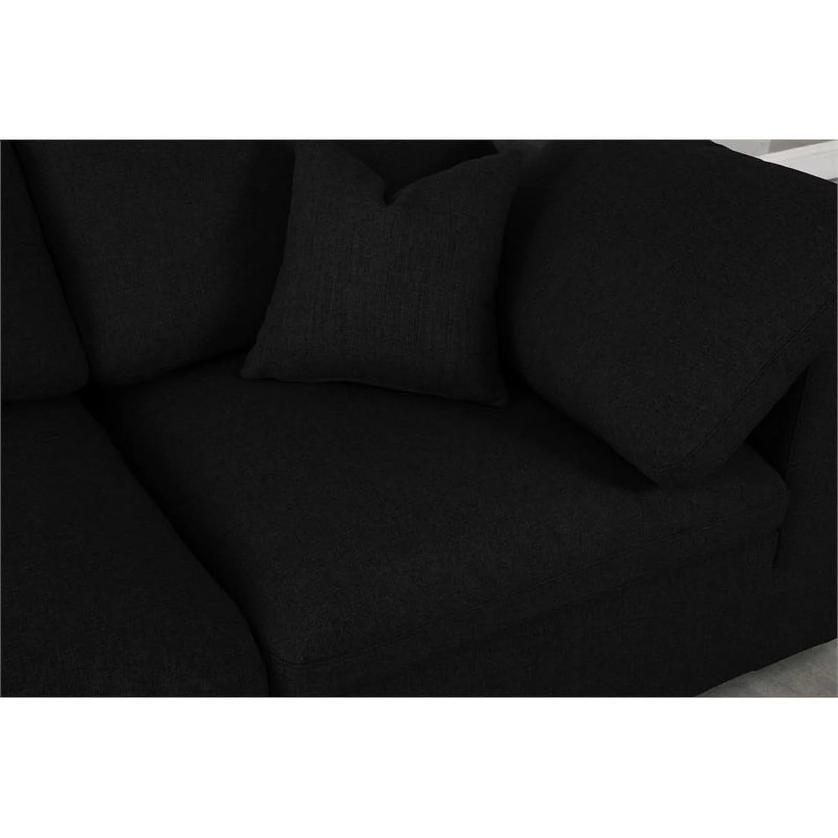 Black Linen Fabric Modular Sectional G34550
