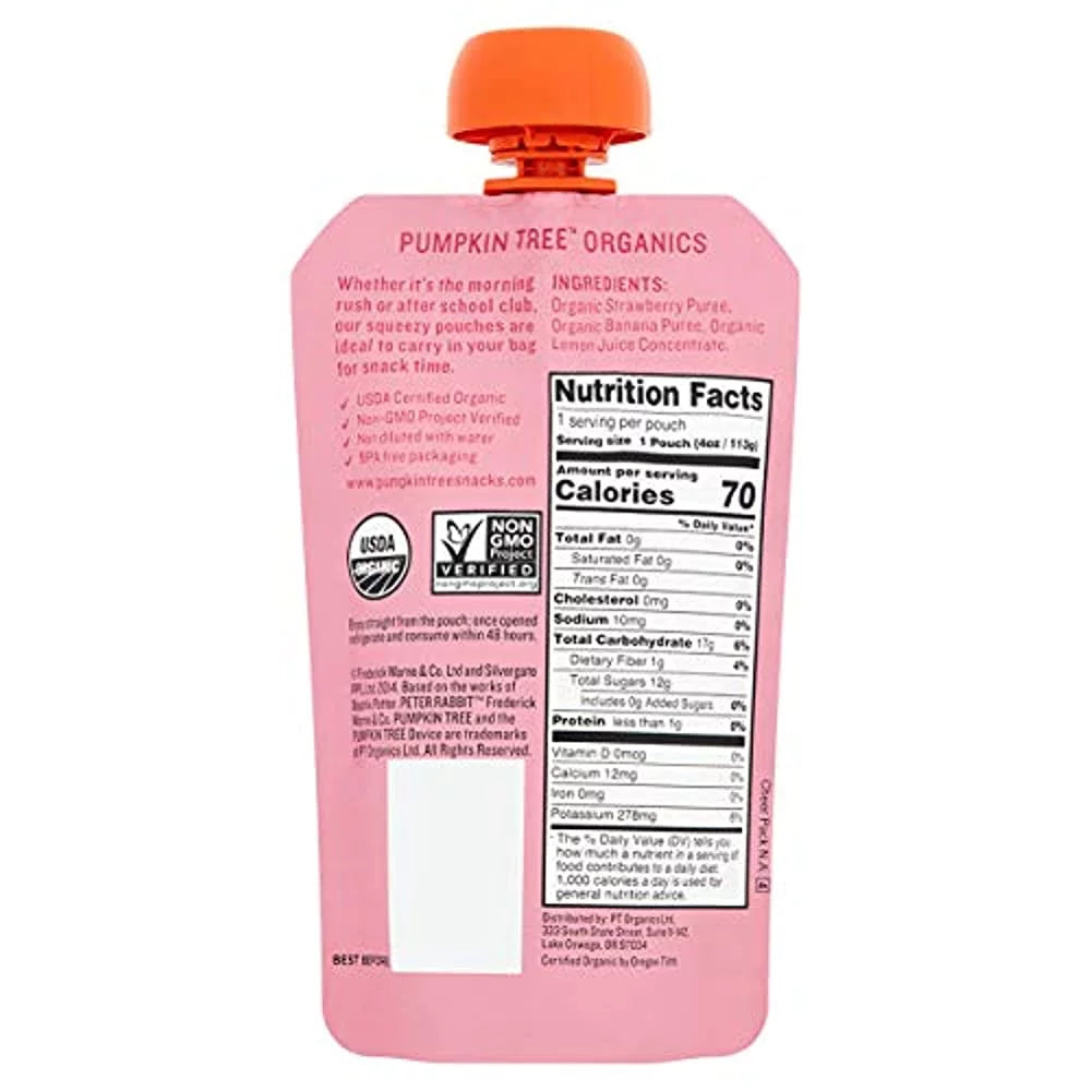 Strawberry and Banana Organic Fruit Snack, 4 Oz (Pack of 10) Q8506