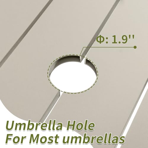 Aluminum Extendable Outdoor Dining Table for 8 with Umbrella Hole R9335