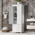 White Storage Cabinet with Doors and 2 Drawers A9203