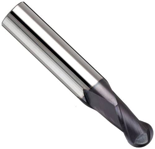 5/8x22 Diameter Single End Ball End Stub Length 2 Flute AlTiN Coated Carbide End Mill S58197