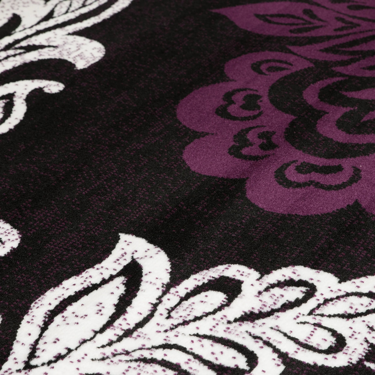 Plum Floral Runner Rug N12876