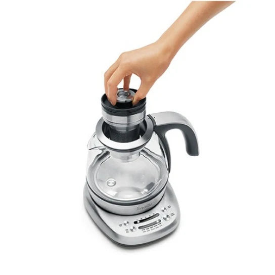 1.0L Brushed Stainless Steel and Glass Compact Kettle S137791