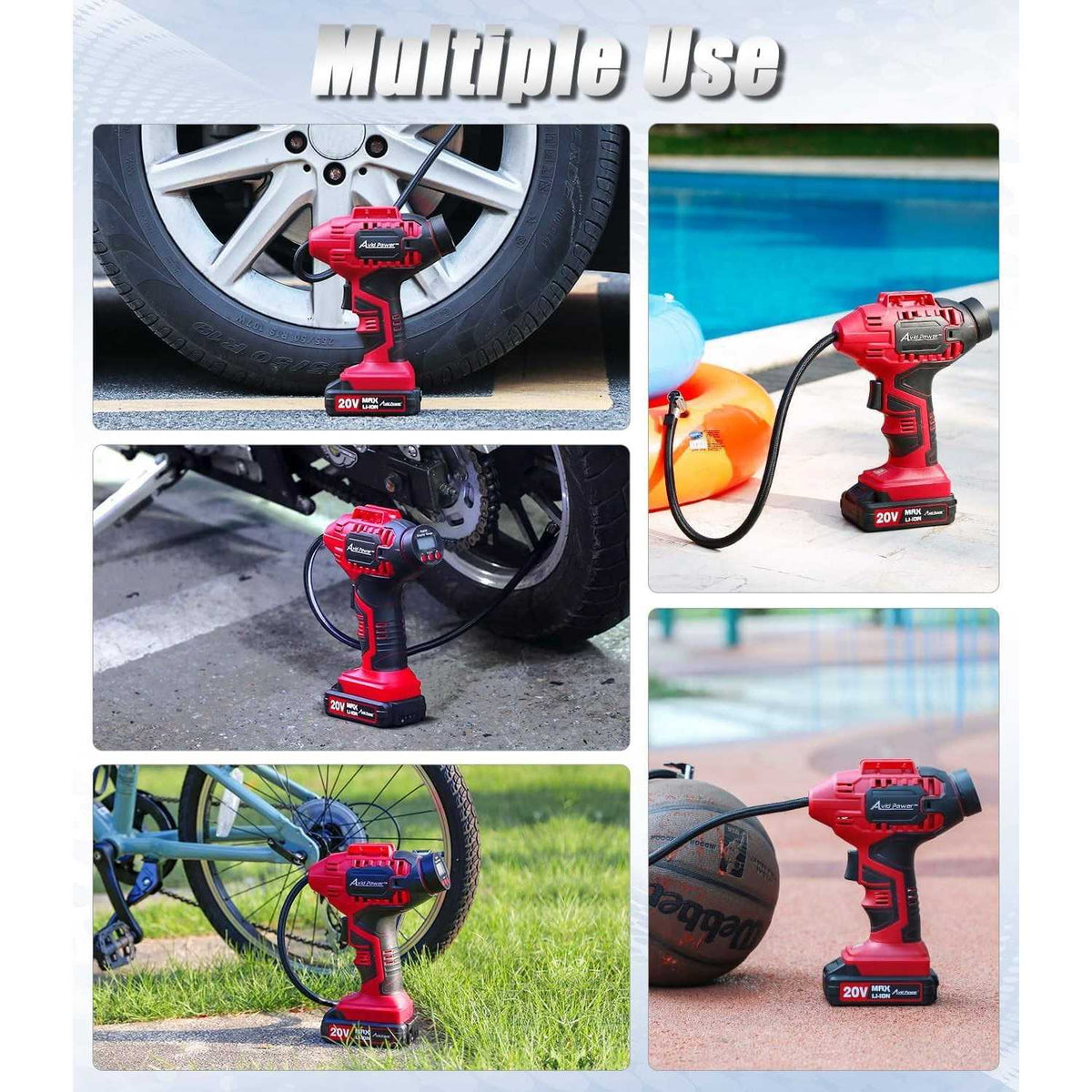 20V Cordless Tire Inflator Air Compressor P8163