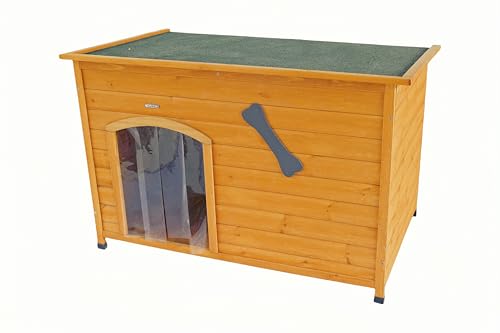 Natural Wooden Doghouse with Elevated Floor U38455