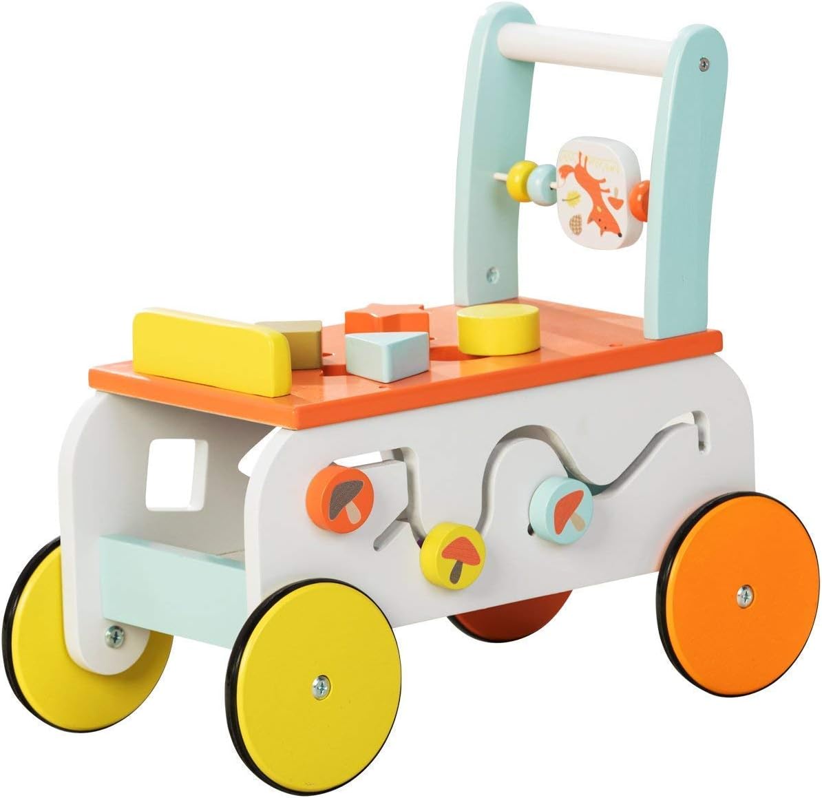 Orange Wooden Baby Walker X51828