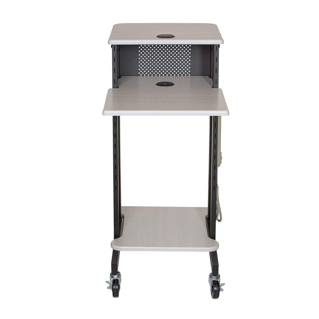 Presentation Cart and Stand, Steel Frame, Ivory Woodgrain K2781