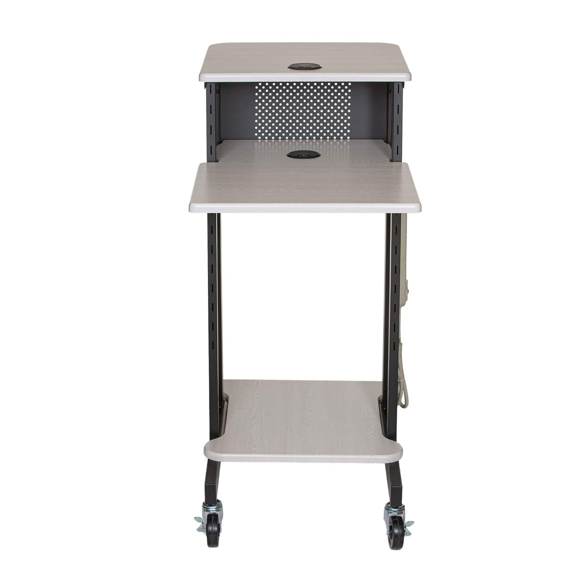 Presentation Cart and Stand, Steel Frame, Ivory Woodgrain K2781