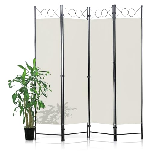 Blue 4 Panel 6FT Room Divider with Steel Frame R198004