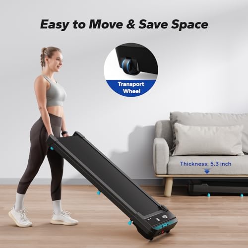Walking Pad, Under Desk Treadmill, 2 in 1 Quiet Portable Mini Treadmill with Remote Control N424
