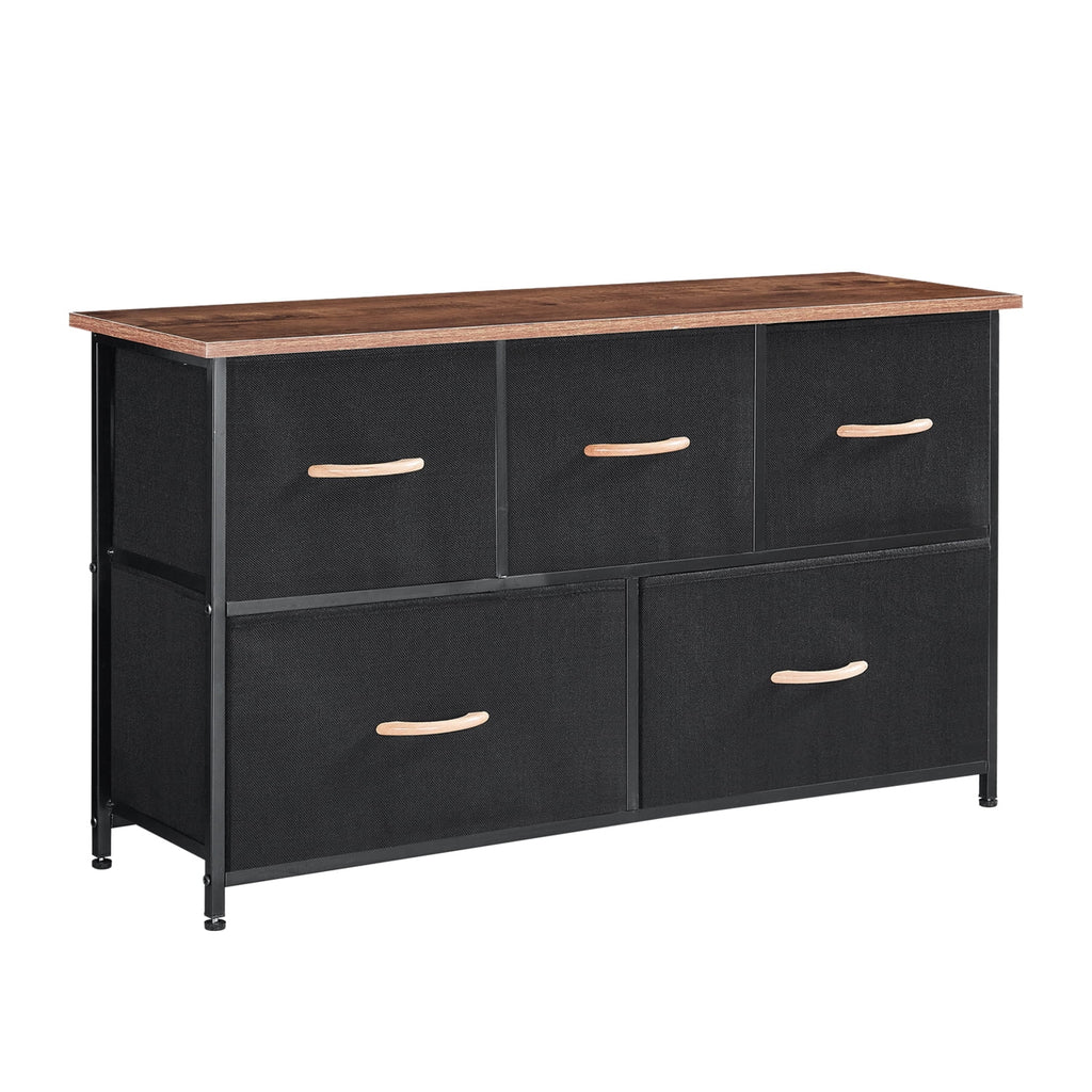 5 Drawer Steel Frame Wood Top Dresser C678512