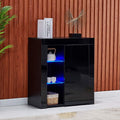High Gloss Sideboard with 3 Shelves and LED Light W4342