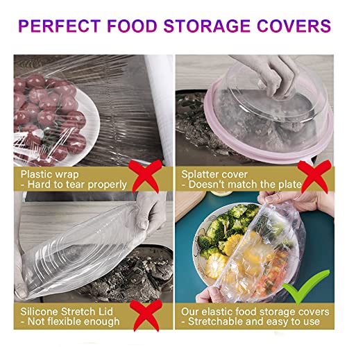200PCS Reusable Elastic Plastic Bowl Covers L296172