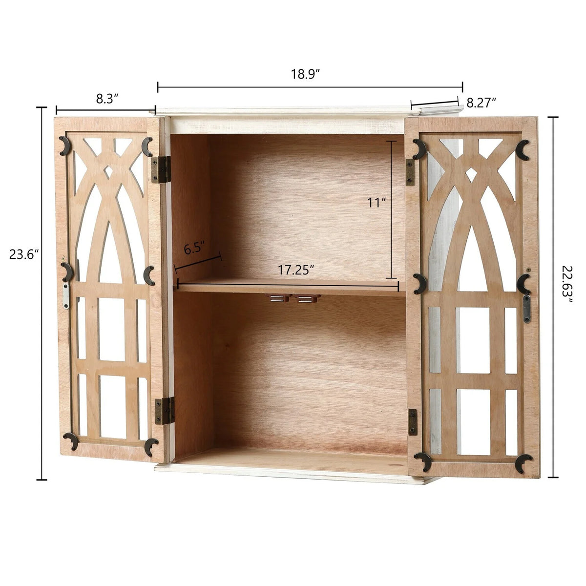 White MDF Wood 2-Door Wall Cabinet Y38899