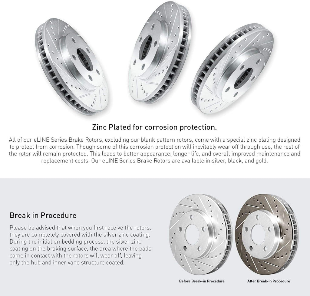 Drilled and Slotted Brake Rotors with Ceramic Brake Pads W530486