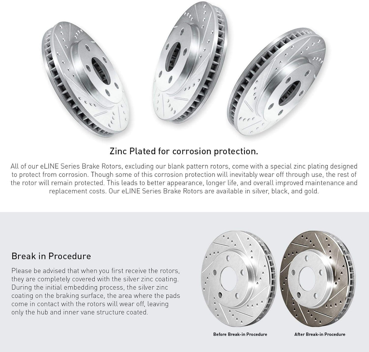 Drilled and Slotted Brake Rotors with Ceramic Brake Pads W530486