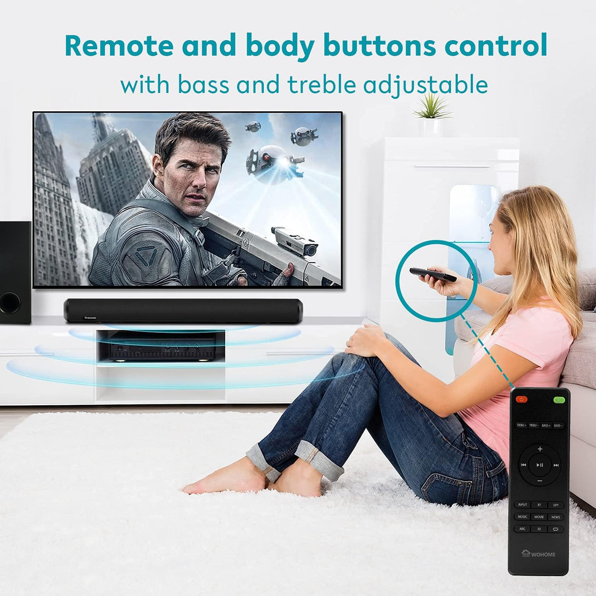 28-INCH 120W Sound Bar with Subwoofer V2668