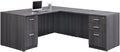 Reversible L Shaped Desk, 66" W Gray Finish, Computer Desk V289171