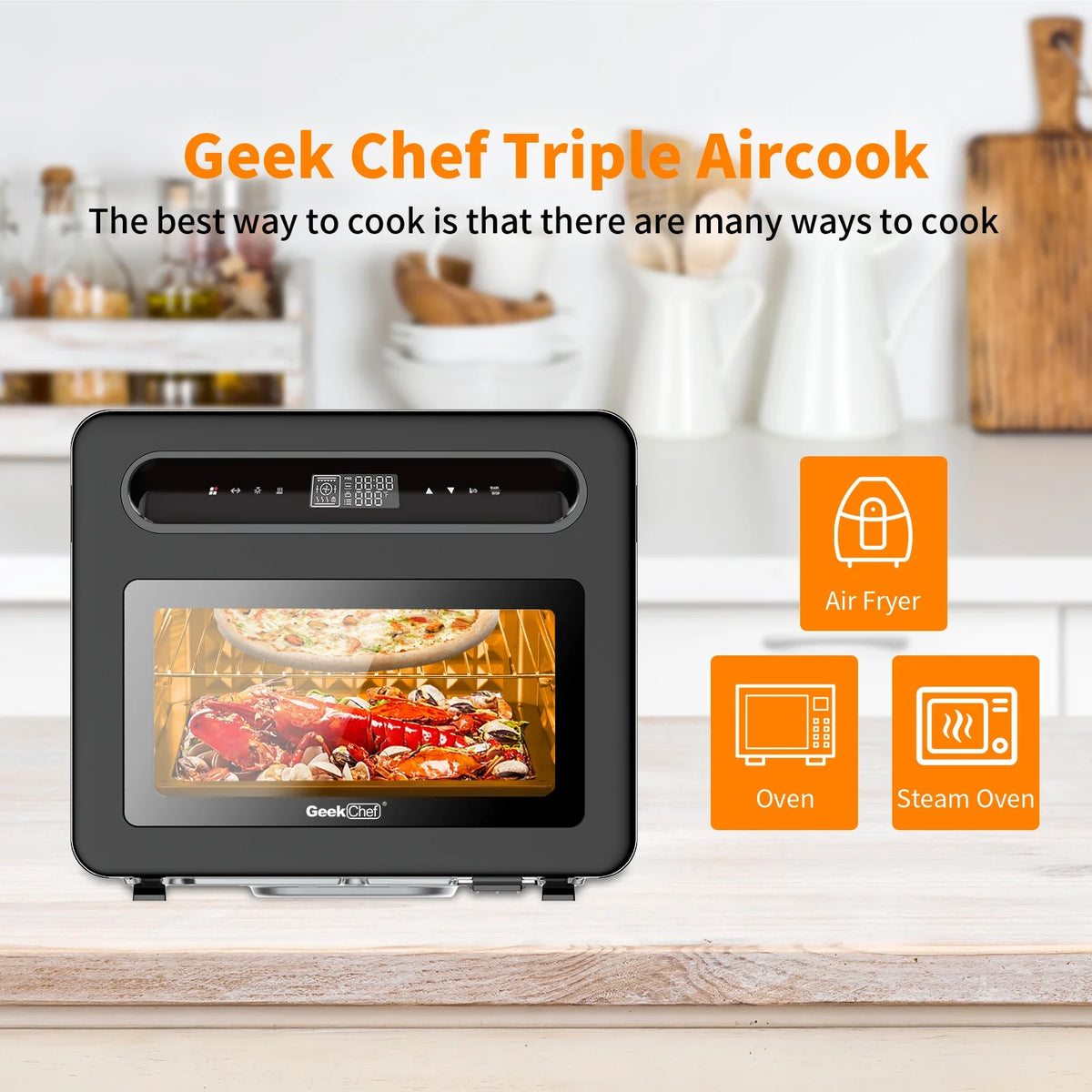 Extra Large Capacity 26 QT Air Fryer Toast Oven Combo with Rotisserie and Dehydrator V412830