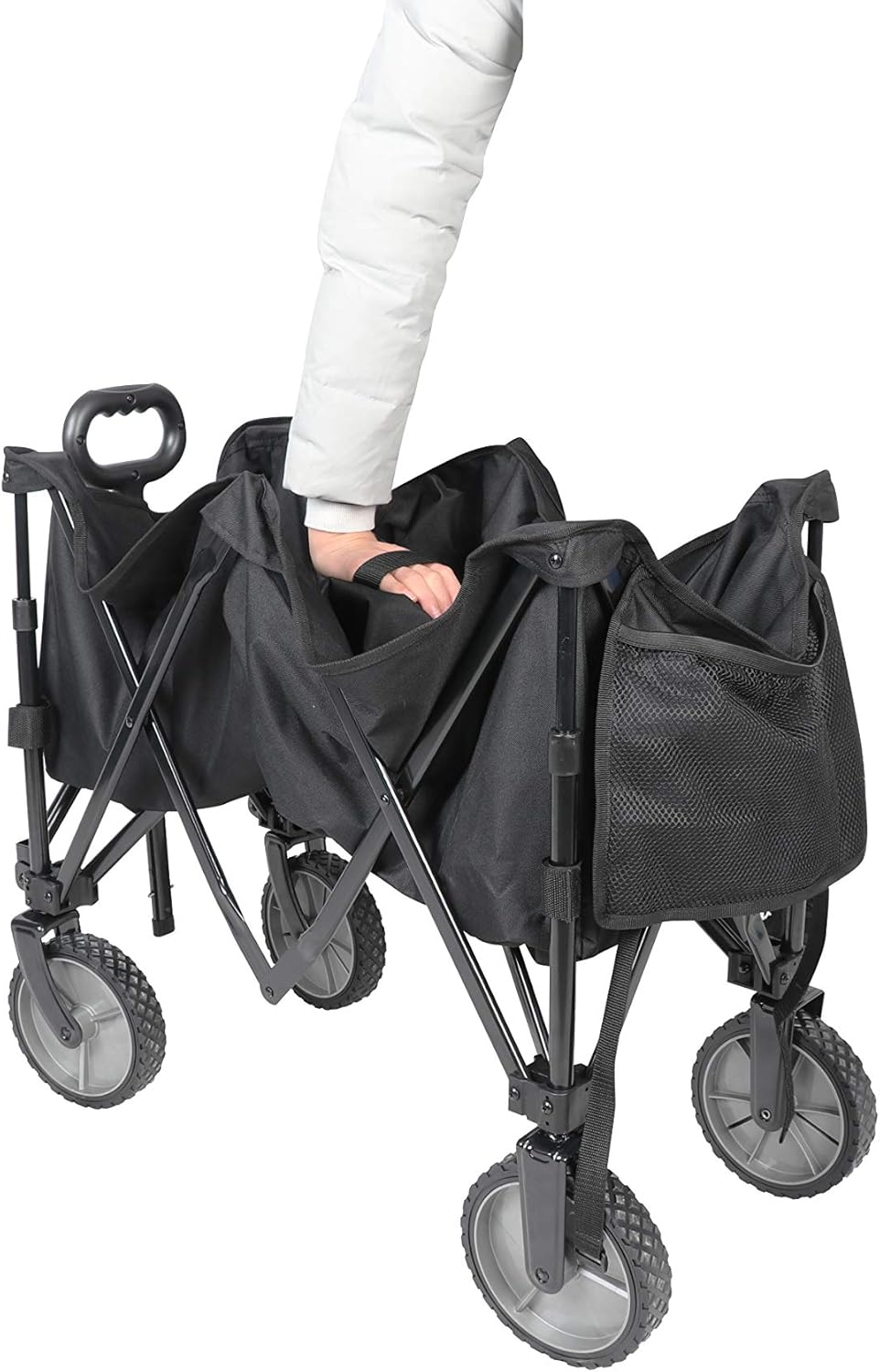 Black Folding Collapsible Camp Wagon Cart Q699