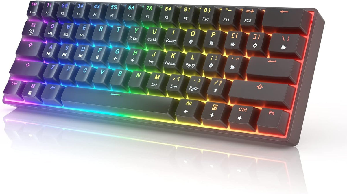 61 RGB Mechanical Gaming Keyboard with Hotswap Gateron Optical Brown Switches N865164