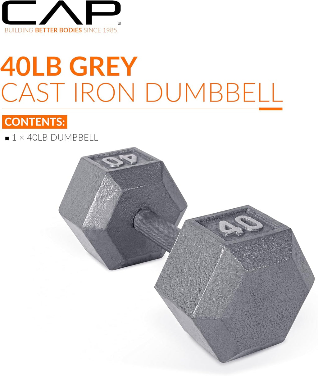 40 lb Cast Iron Hex Dumbbell M185616