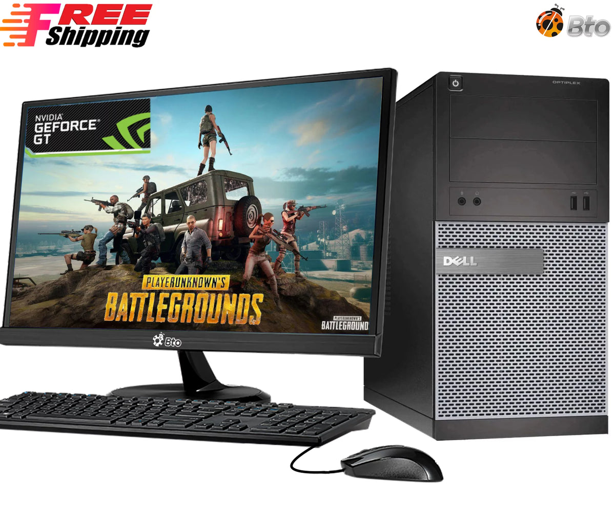 Restored Dell Desktop PC Intel Core i5 16GB Ram 128GB SSD 2TB HDD 20" Monitor NVIDIA GT 1030 WiFi Windows 10 N375114