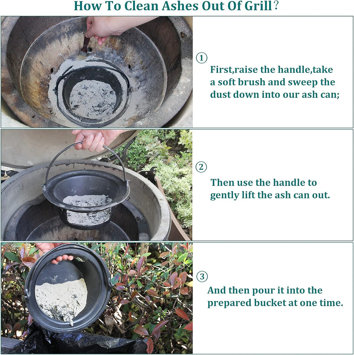 Cast Iron Ash Can with Handle H26002